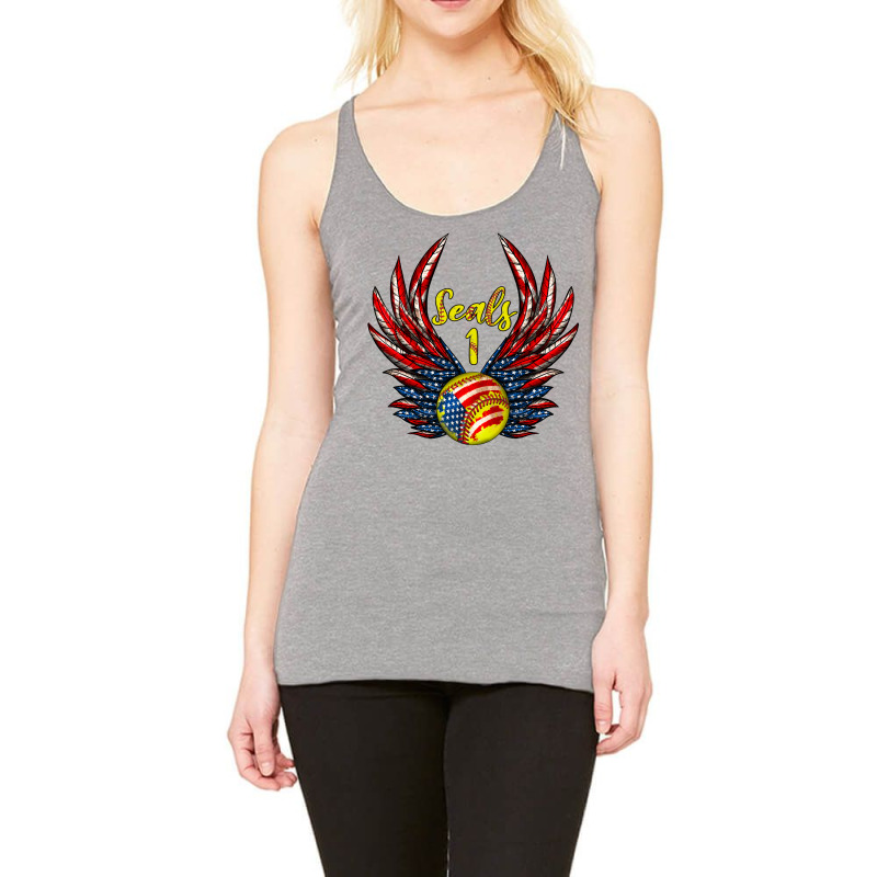 Angel Wings Softball Racerback Tank by Jasminsmagicworld | Artistshot