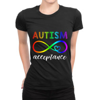 Red Instead Autism Autism Acceptance Ladies Fitted T-shirt | Artistshot