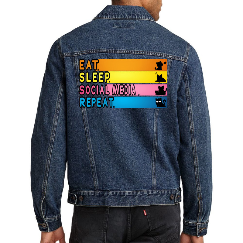 Eat Sleep Repeat Men Denim Jacket | Artistshot