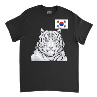 White Siberian Tiger South Korean Flag T Shirt Classic T-shirt | Artistshot