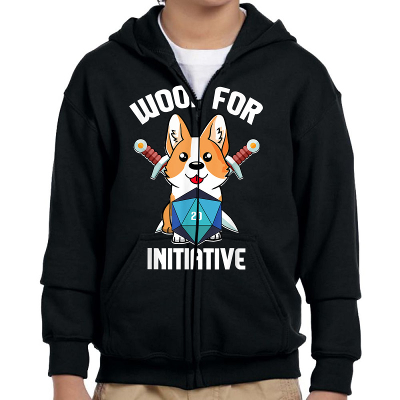 Woof For Initiative Funny Corgi D20 Rpg Tabletop Gamer Dogs T Shirt Youth Zipper Hoodie by haylesfshiltsxd1 | Artistshot