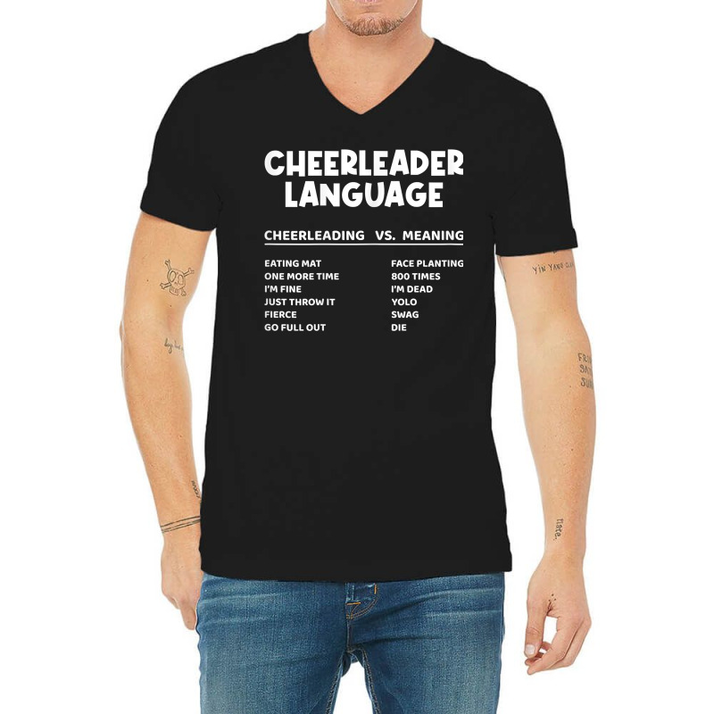 Womens Cheerleader Language Cheerleading Cheerdance Dancing Cheer T Sh V-Neck Tee by muhrlycogant3h | Artistshot