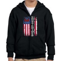 Combat Engineer Distressed American Flag   U.s. Military Youth Zipper Hoodie | Artistshot