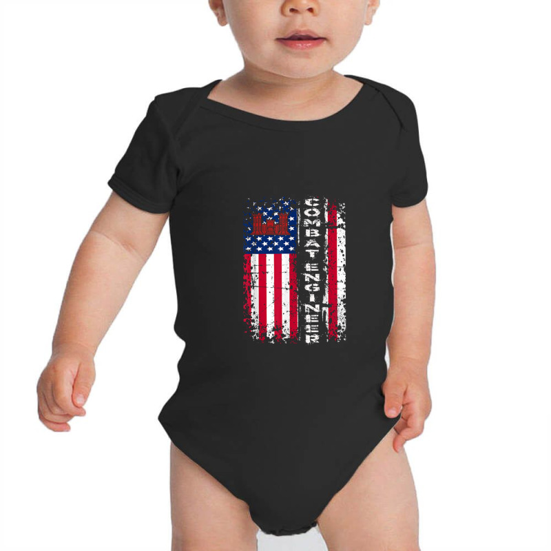 Combat Engineer Distressed American Flag   U.s. Military Baby Bodysuit by daniellepaine | Artistshot