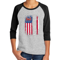 Combat Engineer Distressed American Flag   U.s. Military Youth 3/4 Sleeve | Artistshot