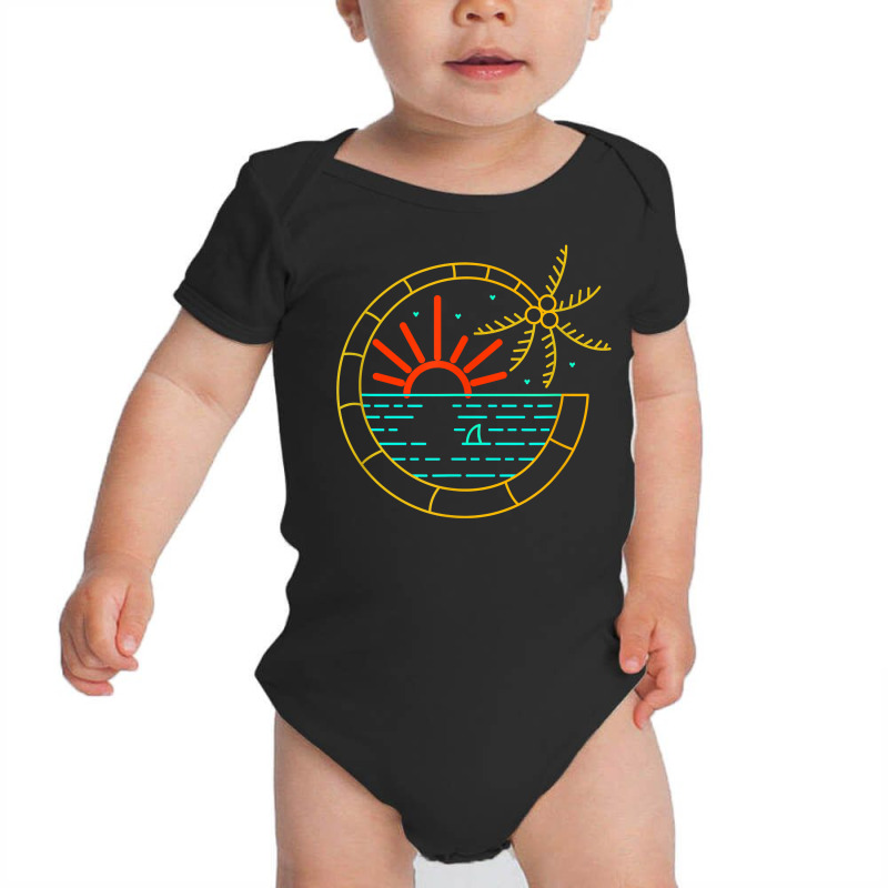 Island Vibes Are Good Vibes Sunset Palm Tree T Shirt Baby Bodysuit by h.avenaver | Artistshot