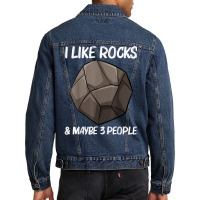 Cool Rock Design For Men Women Geologist Meteorite Lovers T Shirt Men Denim Jacket | Artistshot