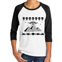 Pyramid T Shirt Ufo T Shirt Space Invaders T Shirt Area 51 Shirt Alien Youth 3/4 Sleeve | Artistshot