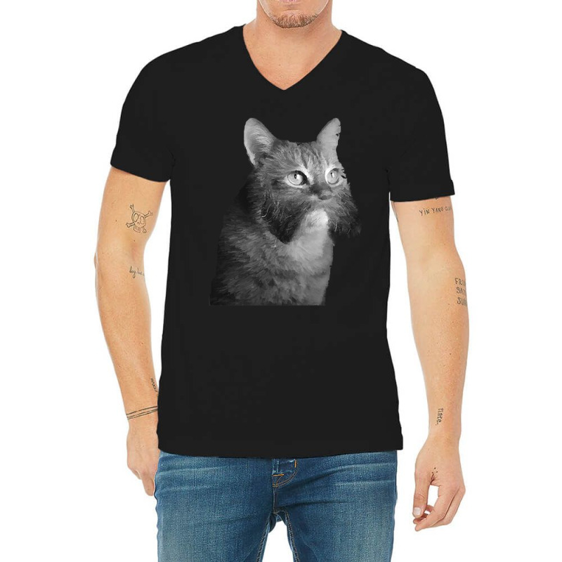 Cat With Sideburns T Shirtcat With Sideburns T Shirt (1) V-Neck Tee by jordanianstroke | Artistshot