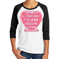 If God Can Work Through Me, Funny Sarcastic T Shirt Youth 3/4 Sleeve | Artistshot