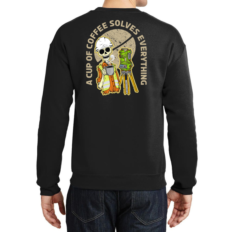 Surveyor And Coffee Crewneck Sweatshirt by azmth | Artistshot