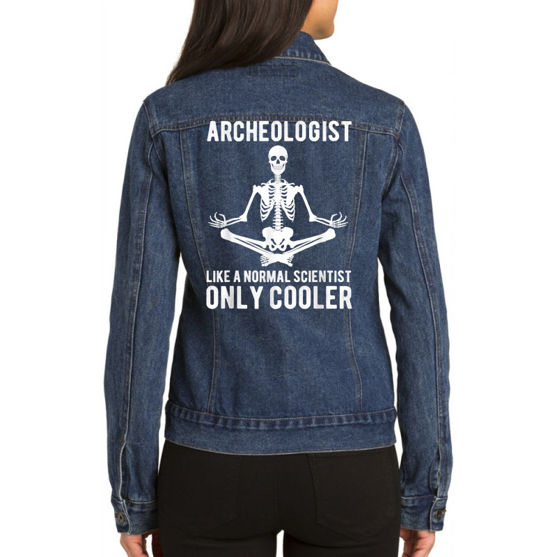 Archeology Skeleton Yoga For Women Men Archeologist T Shirt Ladies Denim Jacket by muhrlycogant3h | Artistshot