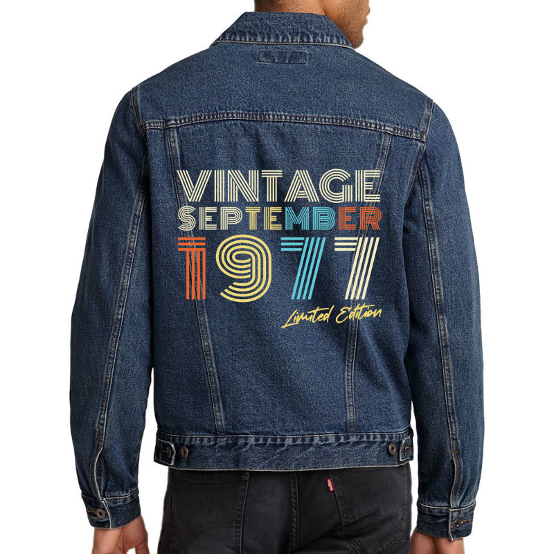 September 1977 Vintage Gift Men Denim Jacket by PODCUSTOM | Artistshot