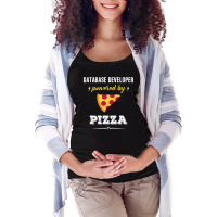 Database Developer Powered By Pizza Funny Gift Maternity Scoop Neck T-shirt | Artistshot