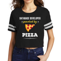 Database Developer Powered By Pizza Funny Gift Scorecard Crop Tee | Artistshot