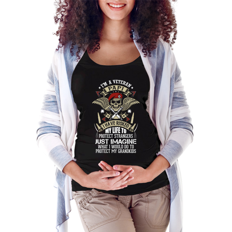 I'm A Veteran Papi T Shirt Maternity Scoop Neck T-shirt by SabriAcar | Artistshot