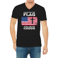 Stand For The Flag Kneel For The Cross T Shirt Anthem Tee V-neck Tee | Artistshot