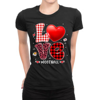 American Football Valentines Hearts Love Football Leopard Buffalo Plai Ladies Fitted T-shirt | Artistshot