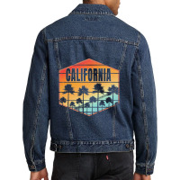 California Sunset Palm Trees Summer Men Denim Jacket | Artistshot