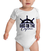 Dibs On The Captain Funny Fishing Baby Bodysuit | Artistshot