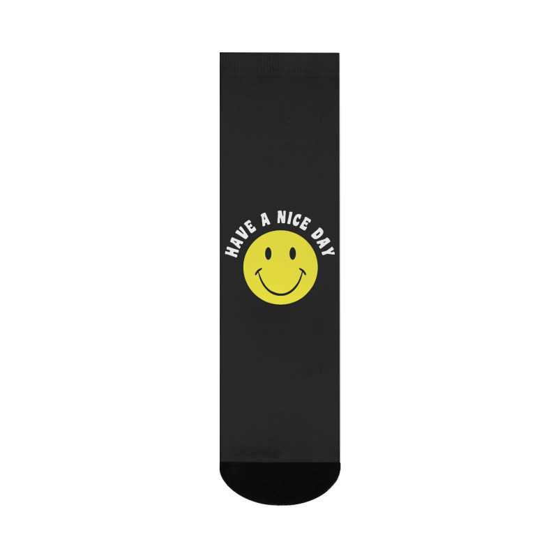 Retro Have A Nice Day Smile Happy Face Crew Socks | Artistshot