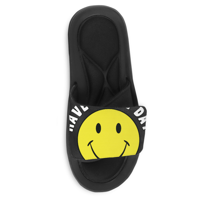 Retro Have A Nice Day Smile Happy Face Slide Sandal | Artistshot