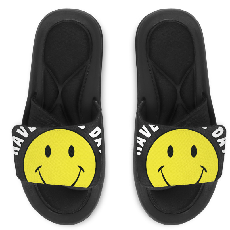 Retro Have A Nice Day Smile Happy Face Slide Sandal | Artistshot