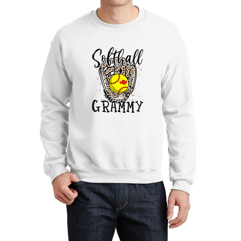 Softball Grammy Leopard Game Day Softball Lover Mothers Day Crewneck Sweatshirt | Artistshot