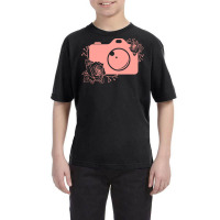 Photographer T  Shirt Pink Camera Silhouette T  Shirt Youth Tee | Artistshot