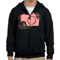 Photographer T  Shirt Pink Camera Silhouette T  Shirt Youth Zipper Hoodie | Artistshot