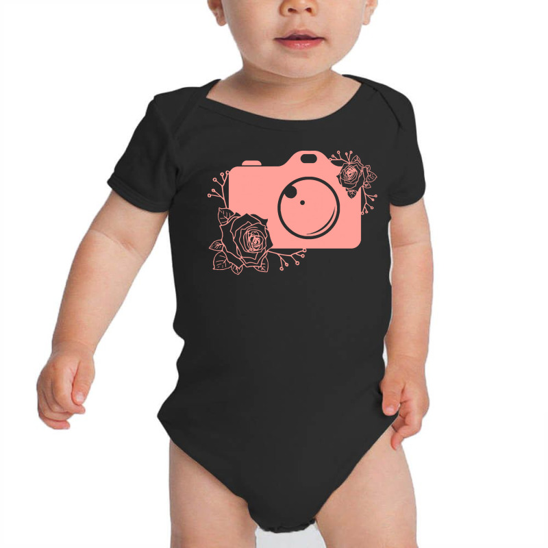 Photographer T  Shirt Pink Camera Silhouette T  Shirt Baby Bodysuit by lizardgasp | Artistshot