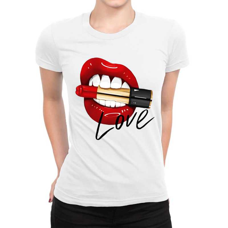 Lip Love Ladies Fitted T-shirt | Artistshot