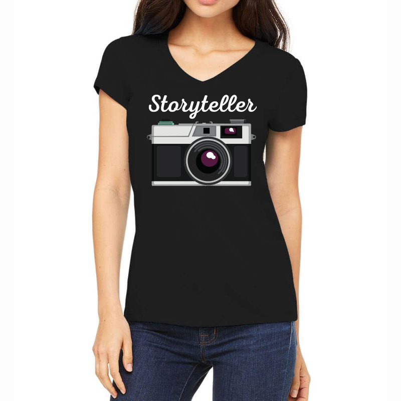 Photographer T  Shirt Storyteller Camera Photography T  Shirt Women's V-Neck T-Shirt by lizardgasp | Artistshot