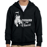 Vintage Crusader For Christ Youth Zipper Hoodie | Artistshot