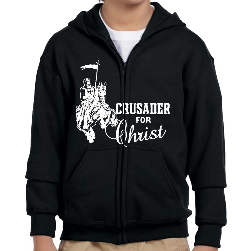 Vintage Crusader For Christ Youth Zipper Hoodie | Artistshot