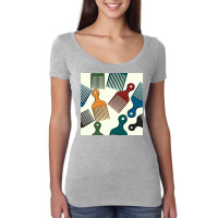 Afro Combs Seamless Patterns Women's Triblend Scoop T-shirt | Artistshot