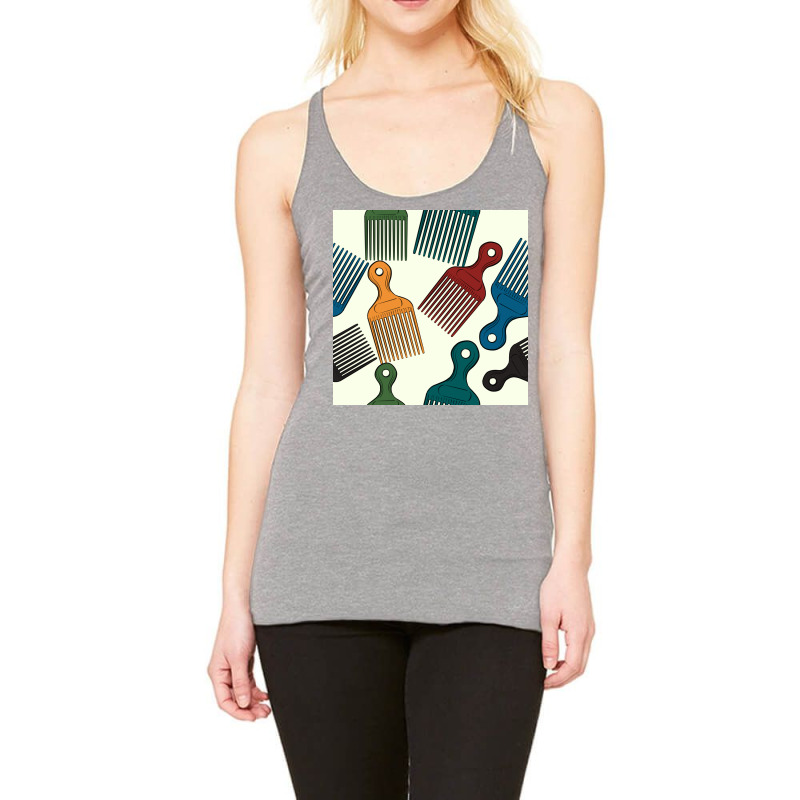 Afro Combs Seamless Patterns Racerback Tank | Artistshot