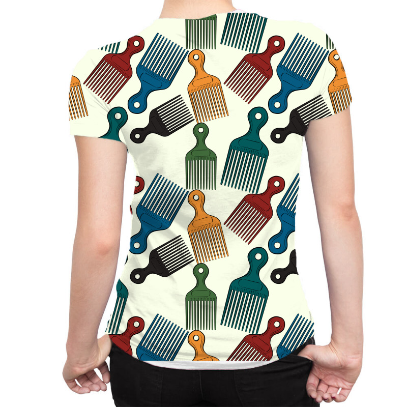 Afro Combs Seamless Patterns All Over Women's T-shirt | Artistshot