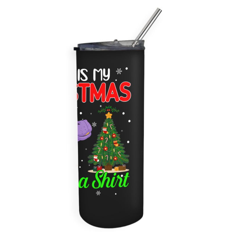 Hippopotamus Funny This Is My Christmas Pajama Hippopotamus Xmas Light Skinny Tumbler | Artistshot