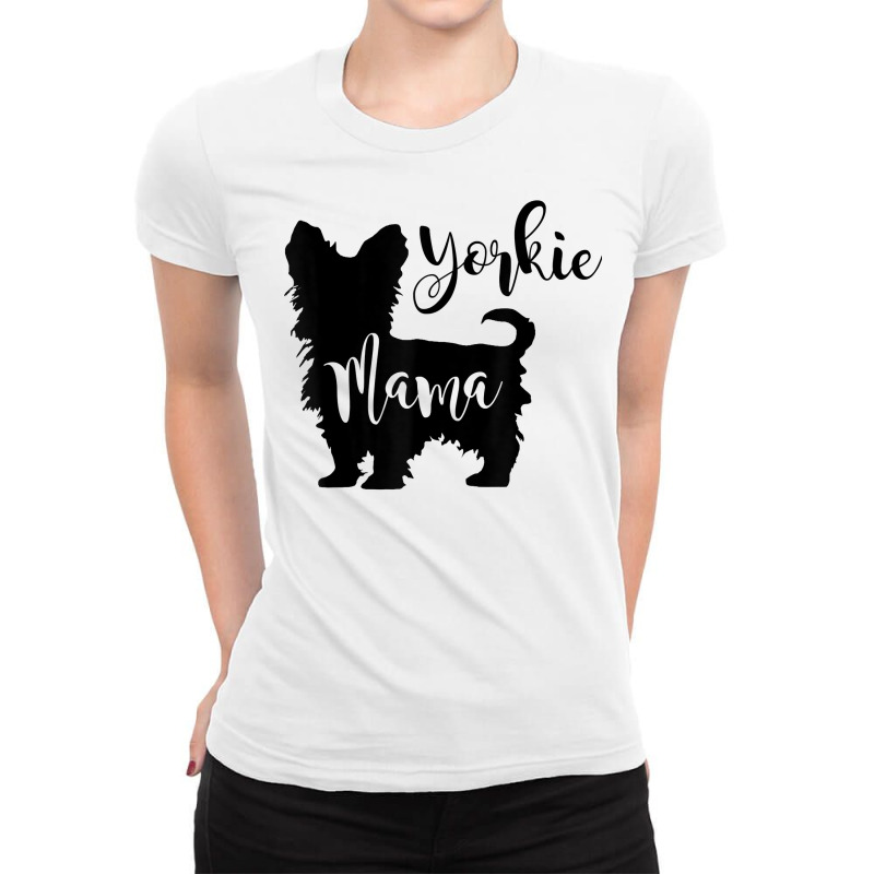 Yorkie Mama Profile Yorkshire Terrier Fun Dog Mom Gift T Shirt Ladies Fitted T-Shirt by haylesfshiltsxd1 | Artistshot