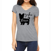 Yorkie Mama Profile Yorkshire Terrier Fun Dog Mom Gift T Shirt Women's V-neck T-shirt | Artistshot