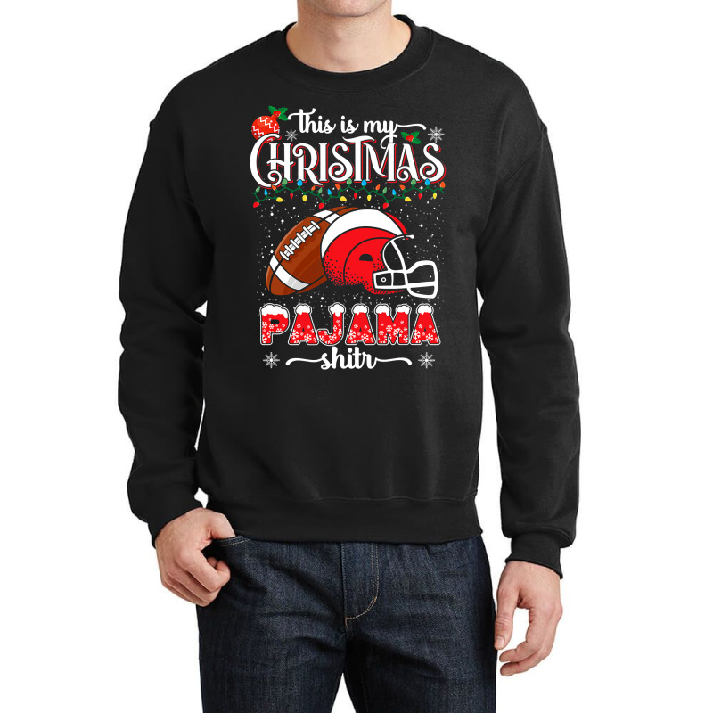 Football Men Women Football Christmas Pajama 57 Football Player Crewneck Sweatshirt by permad | Artistshot