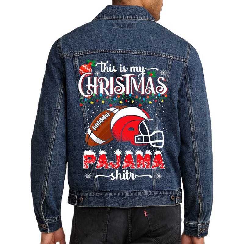 Football Men Women Football Christmas Pajama 57 Football Player Men Denim Jacket by permad | Artistshot