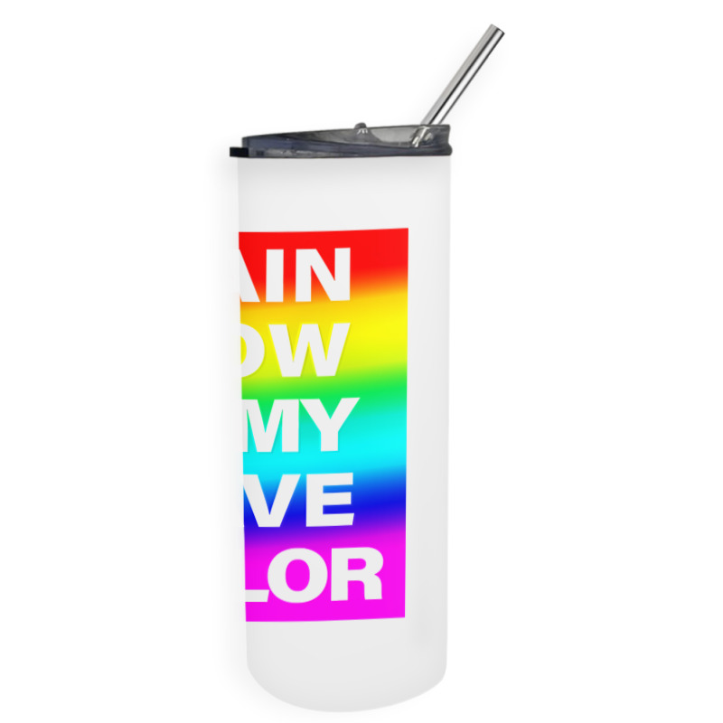 Rainbow Is My Fave Color Graphic Bold Type Tshirt Skinny Tumbler | Artistshot