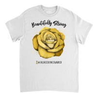 Beautifully Strong Childhood Cancer Warrior Rose T Shirt Classic T-shirt | Artistshot