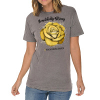 Beautifully Strong Childhood Cancer Warrior Rose T Shirt Vintage T-shirt | Artistshot