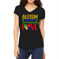 Autism Awareness Accepts Understanding Love Be Kind To Them Women's V-neck T-shirt | Artistshot