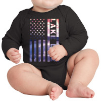 Lake Life American Flag Dock Sunset Wakeboarder Power Boat T Shirt Long Sleeve Baby Bodysuit | Artistshot