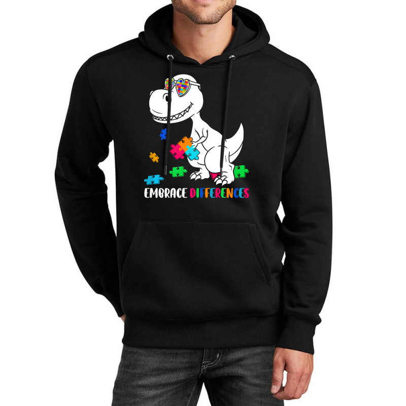 Dinosaur Puzzle Piece Autism Awareness Unisex Hoodie | Artistshot