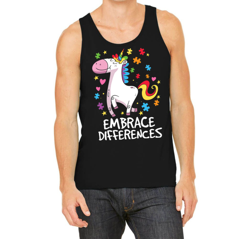 Embrace Different Unicorn Autism Awareness Day Tank Top | Artistshot